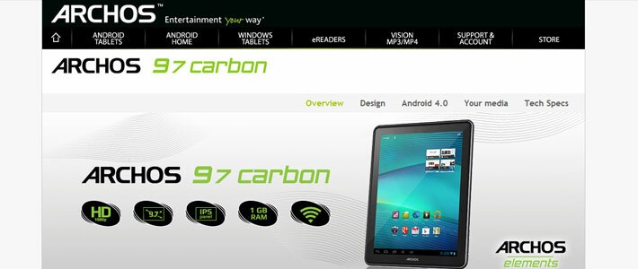 Archos анонсировала 9,7-дюймовый Android-планшет Carbon 97 за $249