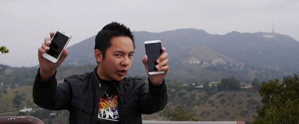 Тест на прочность HTC One и iPhone 5