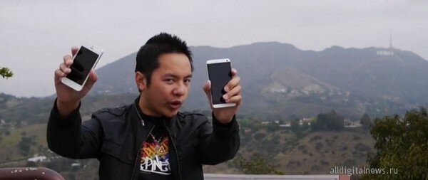 Тест на прочность HTC One и iPhone 5